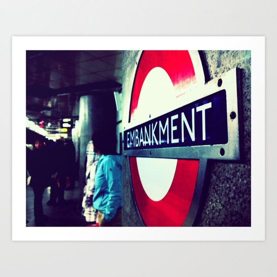 TUBE SIGNS-Embankment Art Print