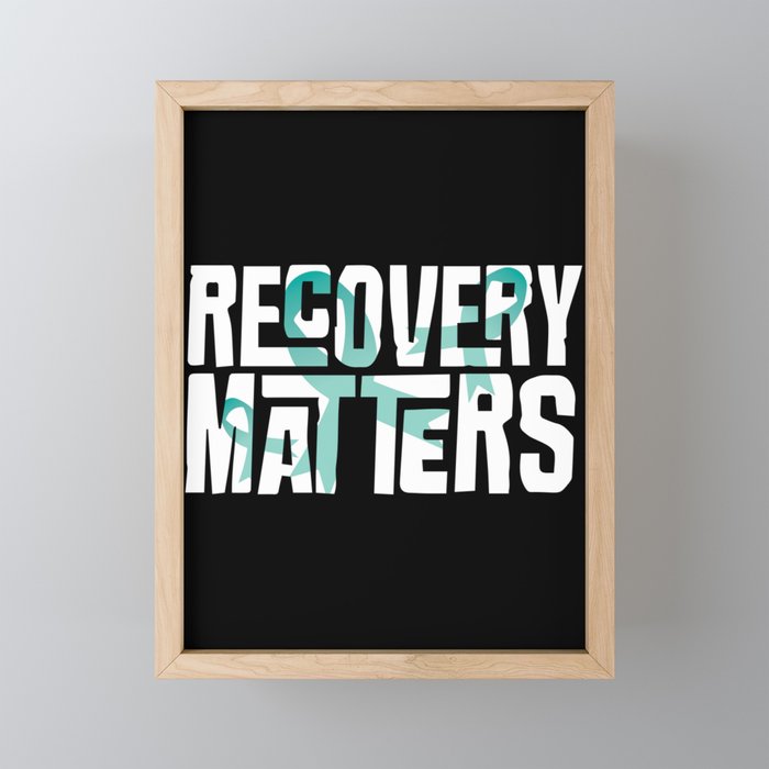 Recovery Matters Drug Alcohol Awareness Addiction Ribbon Framed Mini Art Print
