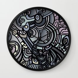 ROBOTS OF THE WORLD Wall Clock | Digital, Drawing, Abstract, Illustration, Sci-Fi 