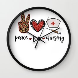 Nurse Gifts to Ship Peace Love Nursing Nurse Hat Wall Clock