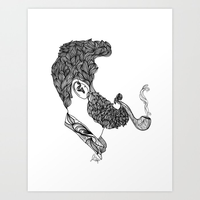 Beard Collection_ Lovely Bearded Man Art Print