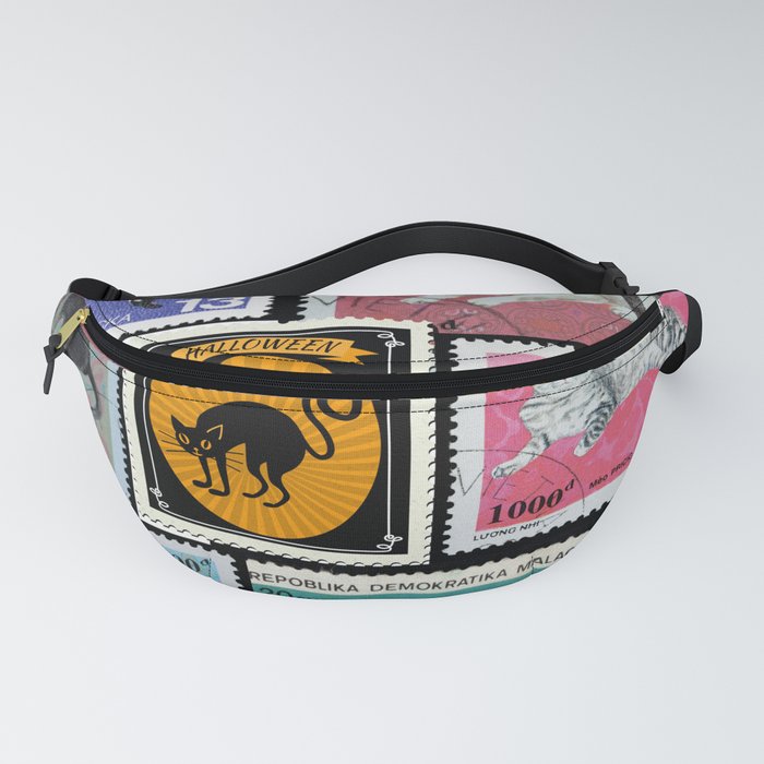 Cat post mail stamp Fanny Pack