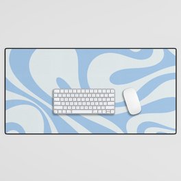 Mod Swirl Retro Abstract Pattern in Light Powder Blue Desk Mat