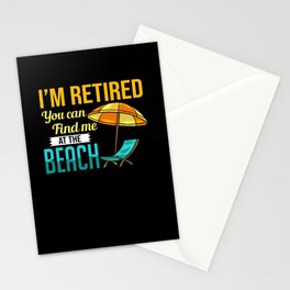 Retirement Beach Retired Summer Waves Party Stationery Card