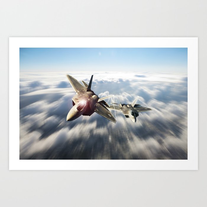 F-22 Raptor Strike Art Print