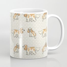 Hand drawn cute cocker spaniel and puppy breed dog. Coffee Mug