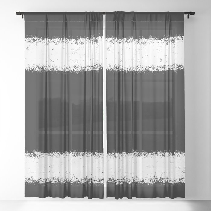 Black and white stripes 2 Sheer Curtain
