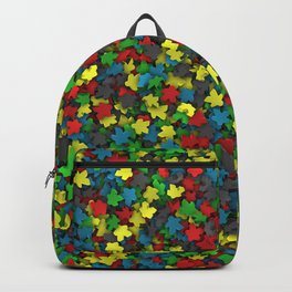 Varicoloured meeples Backpack | Curated, Pattern, Boardgame, Board, Rainbow, Digital, Game, Carcassonne, Toy, Graphicdesign 