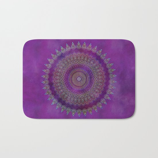 Precious Mandala in rich purple and pink tones Bath Mat
