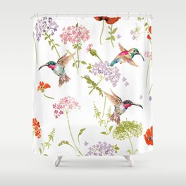 Hummingbird floral Shower Curtain