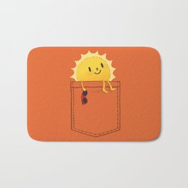 Pocketful of sunshine Badematte | Funny, Illustration, Digital, Sun, Summer, Pocket, Love, Cute, Surrealism, Comic 