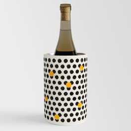 Brushed Strokes | Abstract Mid-Century Dots Pattern Wine Chiller