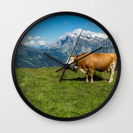 Cow Jungfrau Region Swiss Alps Switzerland Wall Clock | Cowwatercolor, Cowpainting, Cowdesign, Cowcute, Cowartwork, Cow, Cowart, Cowdigital, Illustrationcow, Cows 