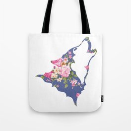 wolf face silhouette  Tote Bag