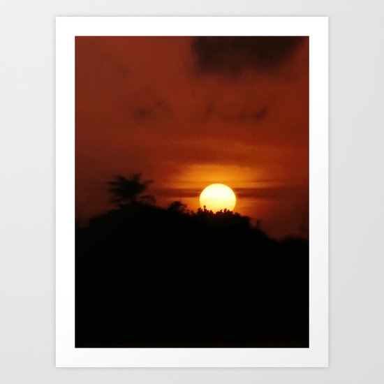 Sunset from the Maya land Art Print