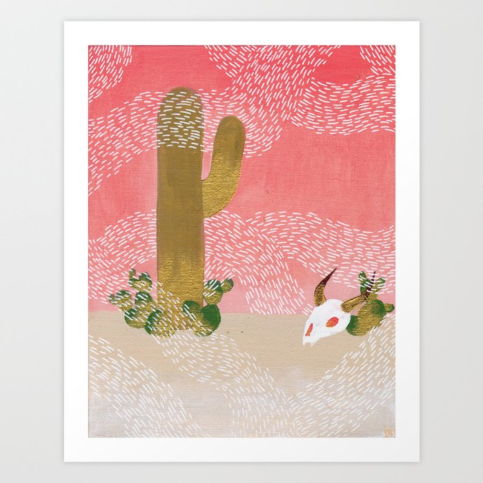 pink desert skies Art Print