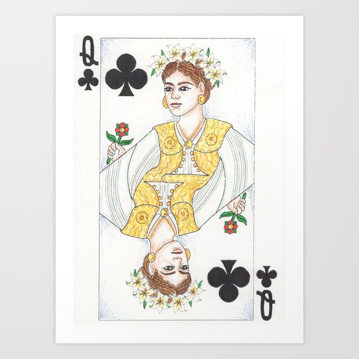 Albanian Queen of Clubs (dimije) Art Print