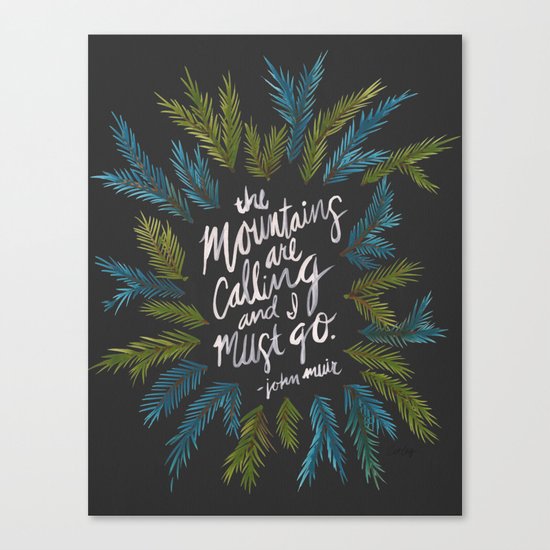 Mountains Calling – Charcoal Canvas Print