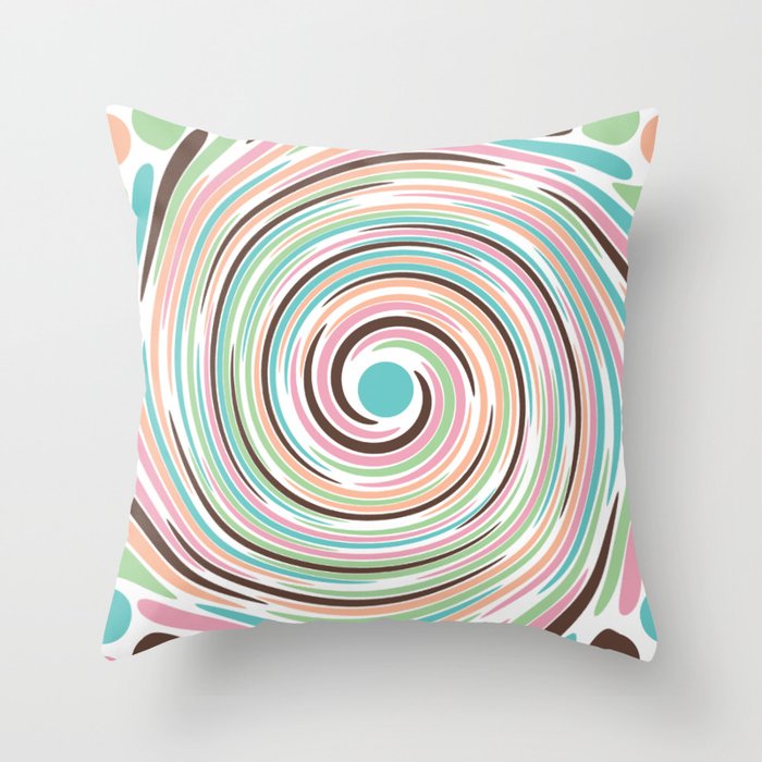 Pastel swirl Throw Pillow