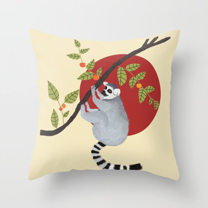 Lemur Throw Pillow