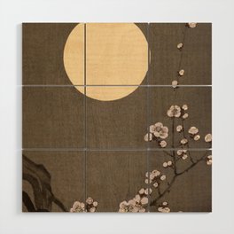 Blooming Plum Blossom at Full Moon by Ohara Koson Wood Wall Art