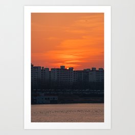 Blazing Sun Over Ttukseom (Seoul) Art Print