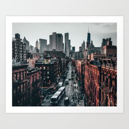 New York City skyline and Chinatown neighborhood in Manhattan Art Print