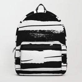 Black On White Paint Stripes  Backpack