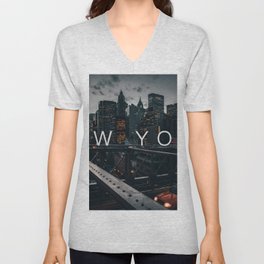 New York City and Manhattan skyline V Neck T Shirt