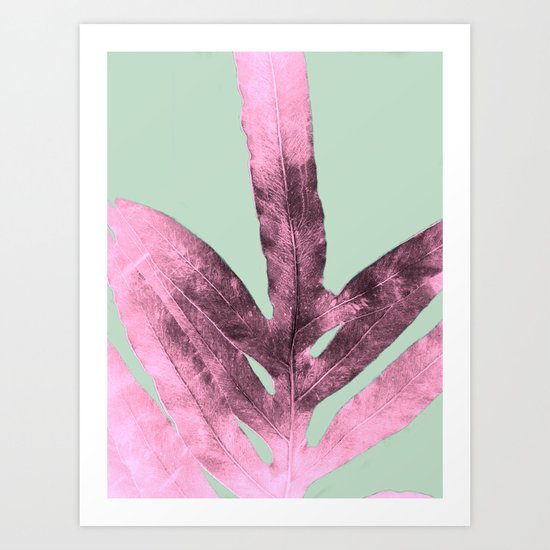 Sepia Fern Purple Art Print