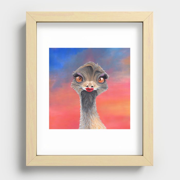 Elegant Emu Recessed Framed Print