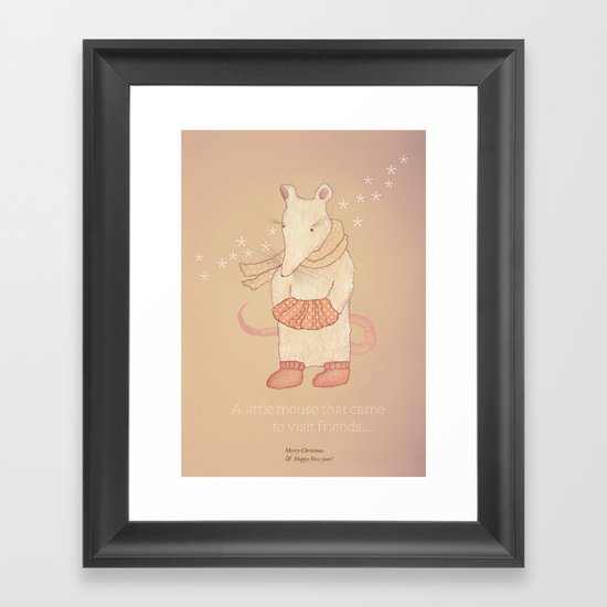Christmas creatures- The Little Mouse Framed Art Print