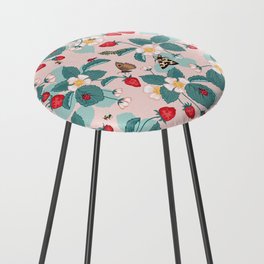 Strawberry Patch Pattern Counter Stool