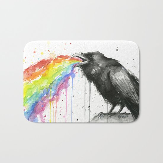 Raven Tastes the Rainbow Bath Mat