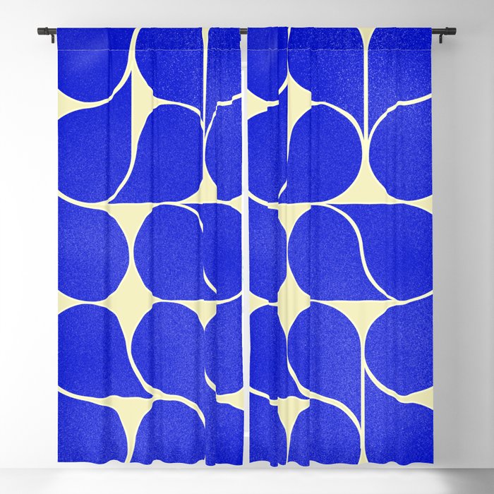 Blue mid-century shapes no8 Blackout Curtain