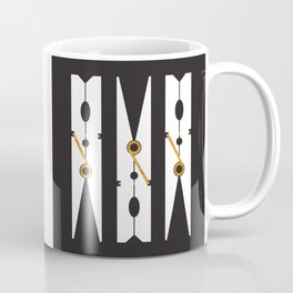 Laundry Clothespins - Gold, Black and White Coffee Mug