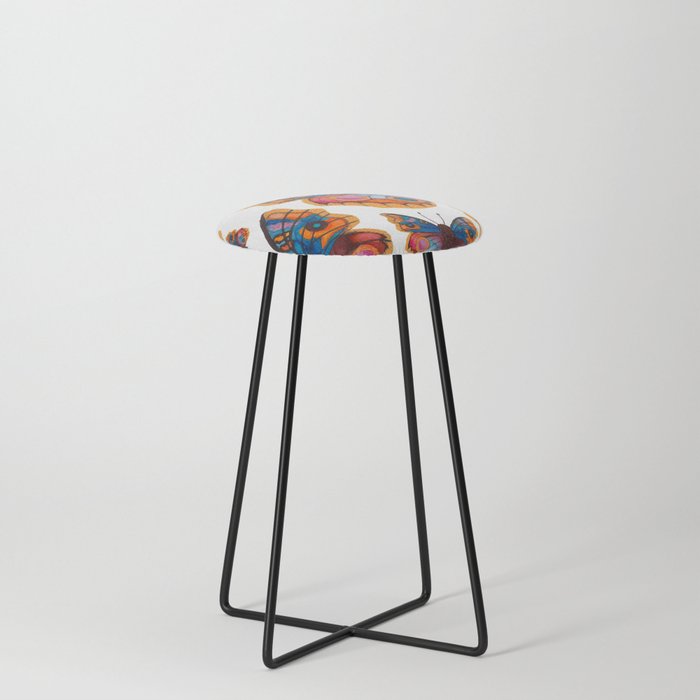 Blue Buckeye Butterflies Counter Stool