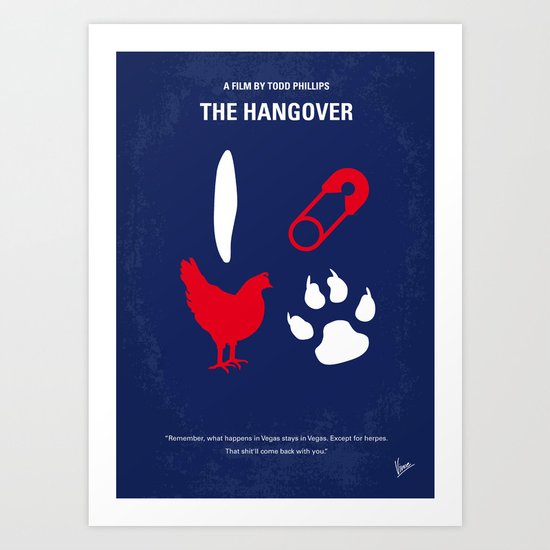 No145 My Hangover PART 1 minimal movie poster Art Print