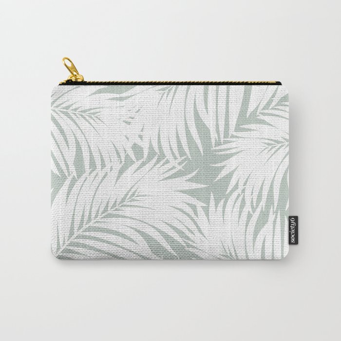 Palm Tree Fronds White on Rainwashed Maui Hawaii Tropical Graphic Design Carry-All Pouch