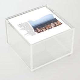 Oregon Minimalist Map | Portland Skyline and Mount Hood Acrylic Box