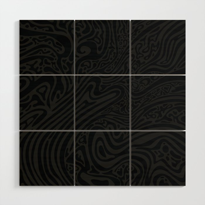 Dark Psychedelic abstract art. Digital Illustration background. Wood Wall Art