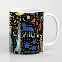 Colorful  Ancient Egyptian hieroglyphic pattern Coffee Mug