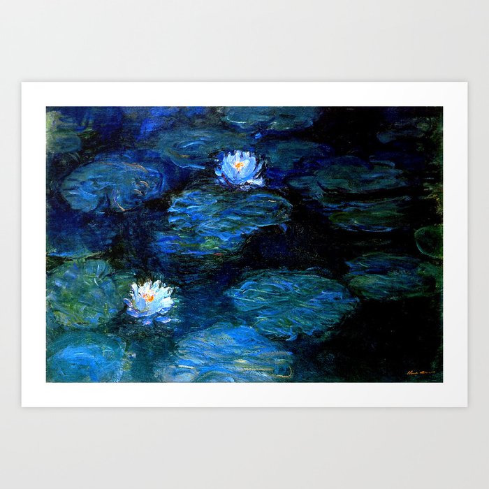 monet water lilies 1899 blue Teal Kunstdrucke