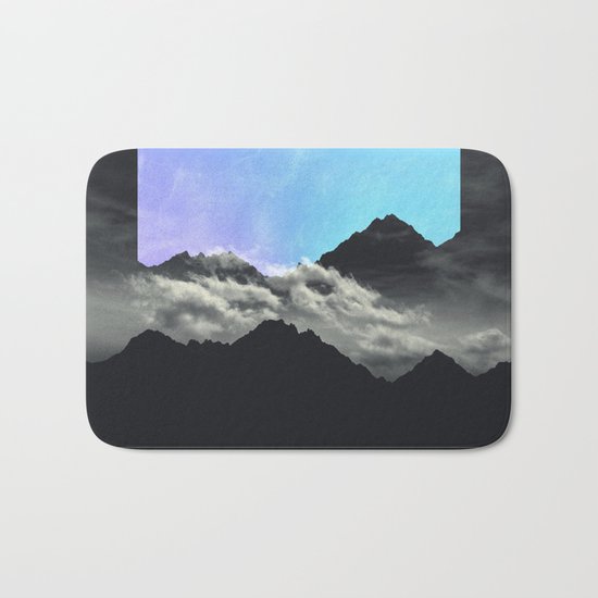 echo mountains Blue Bath Mat