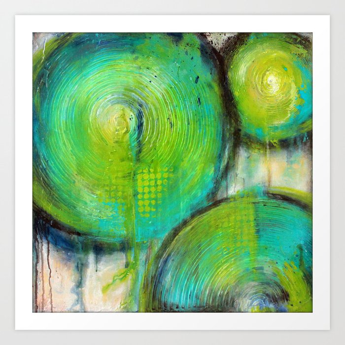 Firefly Textured Abstract Painting Art Print By Lizmoran Society6