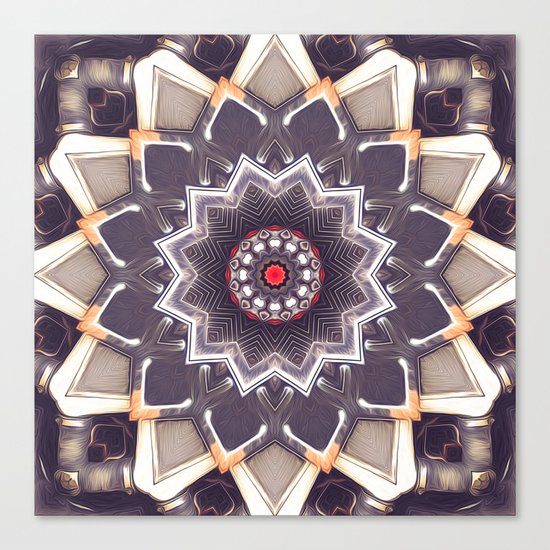 Abstract Gray Mandala Canvas Print