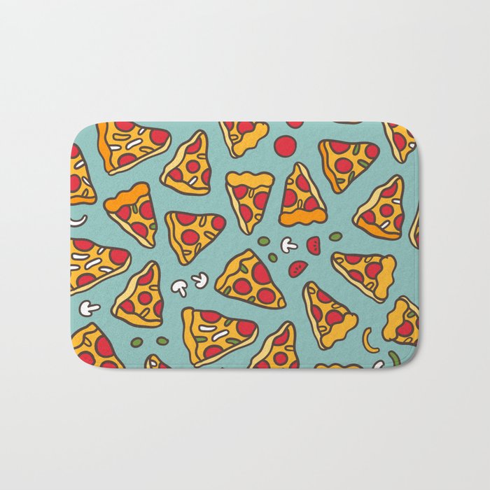 Funny pizza pattern Bath Mat