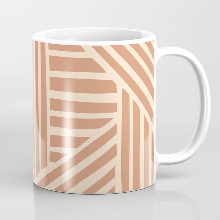Abstract Shapes 220 in Brown Beige Coffee Mug