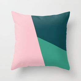 Geometric design in pink & green Throw Pillow
