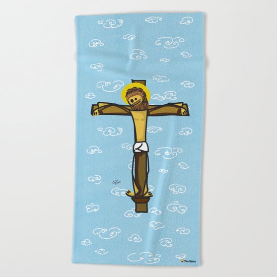 Jesus smiling Beach Towel